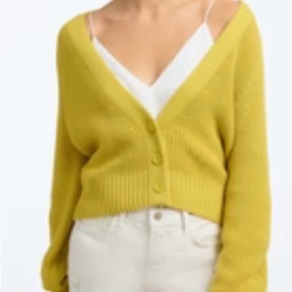 New 525 America - RUMI Yellow Cotton Knit Cardigan
